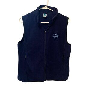 Girls Scouts Womens Size Medium Fleece Full Zip Vest Blue Jacket Coat Sleeveless